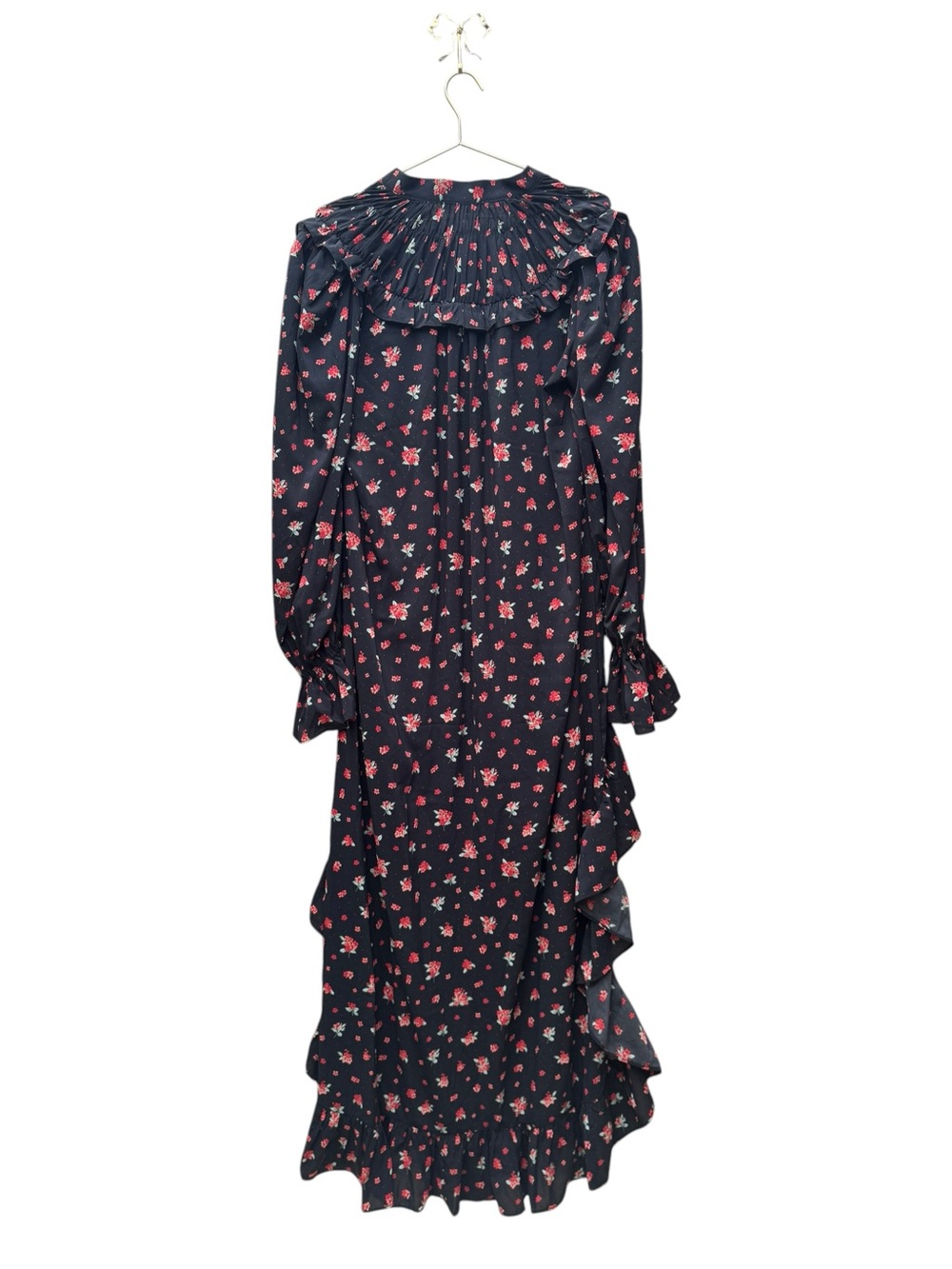 WEWOREWHAT Polka Dot Floral High Low Dress Black Floral XL - Picture 8 of 9